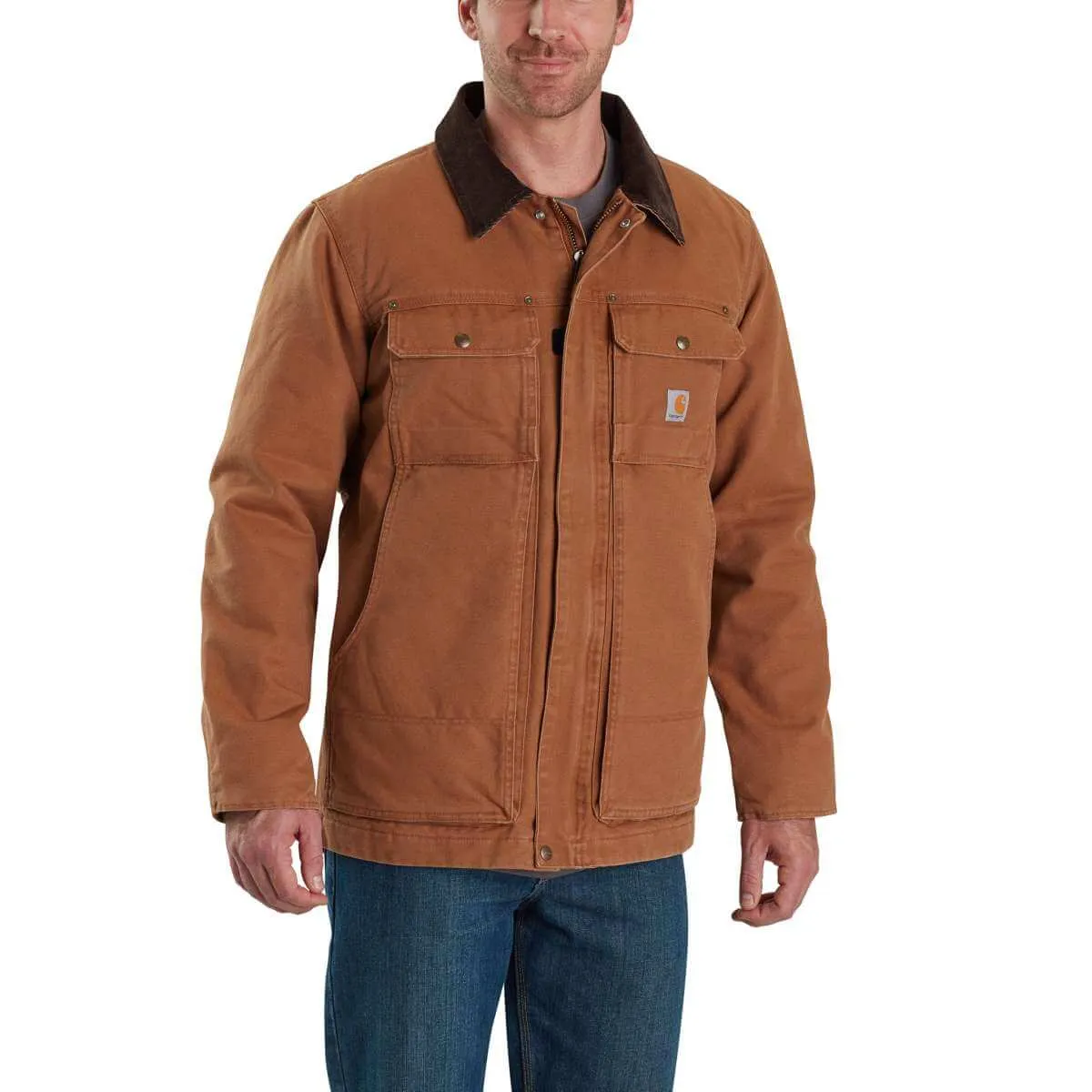 103283 - Carhartt Men's Full Swing Relaxed Fit Washed Duck Traditional Coat