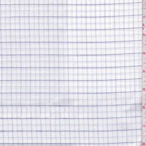 2 YD PC-White/Violet Check Cotton Shirting Fabric