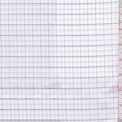 2 YD PC-White/Violet Check Cotton Shirting Fabric