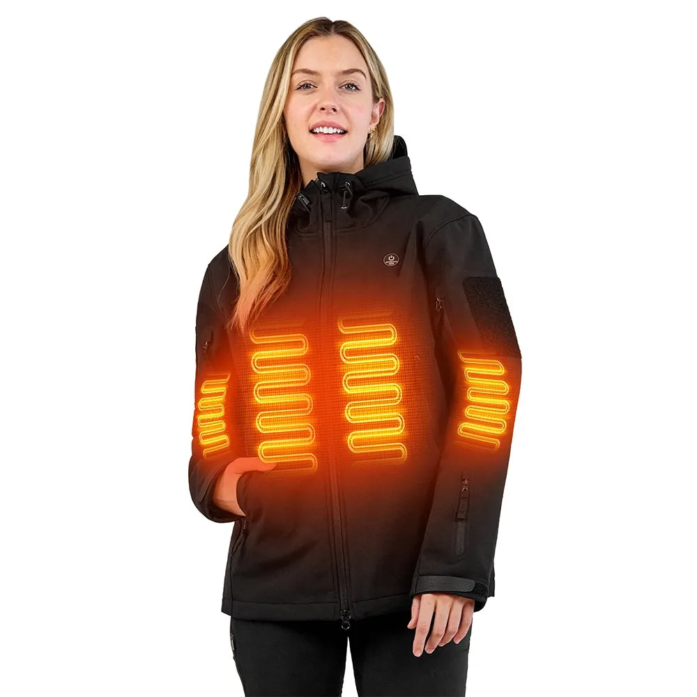 ANTARCTICA GEAR Heated Jacket for Women, Winter Coat Soft Shell Heating Hood Jacket