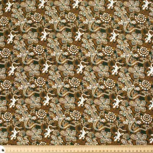 Australiana/Aboriginal Inspired Cotton Prints Design - Lizard on Brown