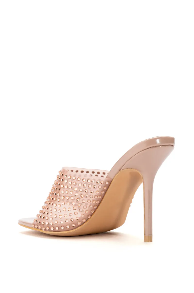 AZALEA WANG JODIE EMBELLISHED NUDE MULE