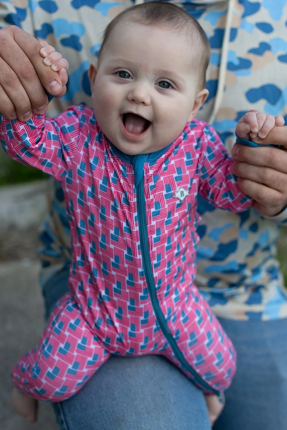 Baby Zip Up - American Flag Print