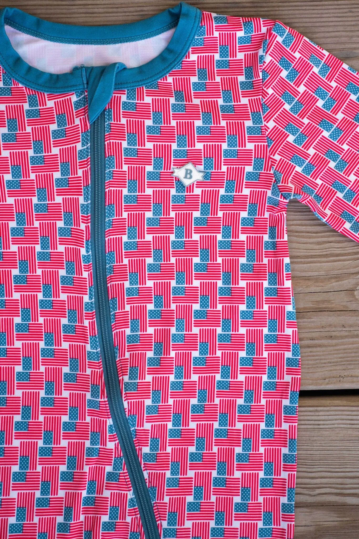 Baby Zip Up - American Flag Print