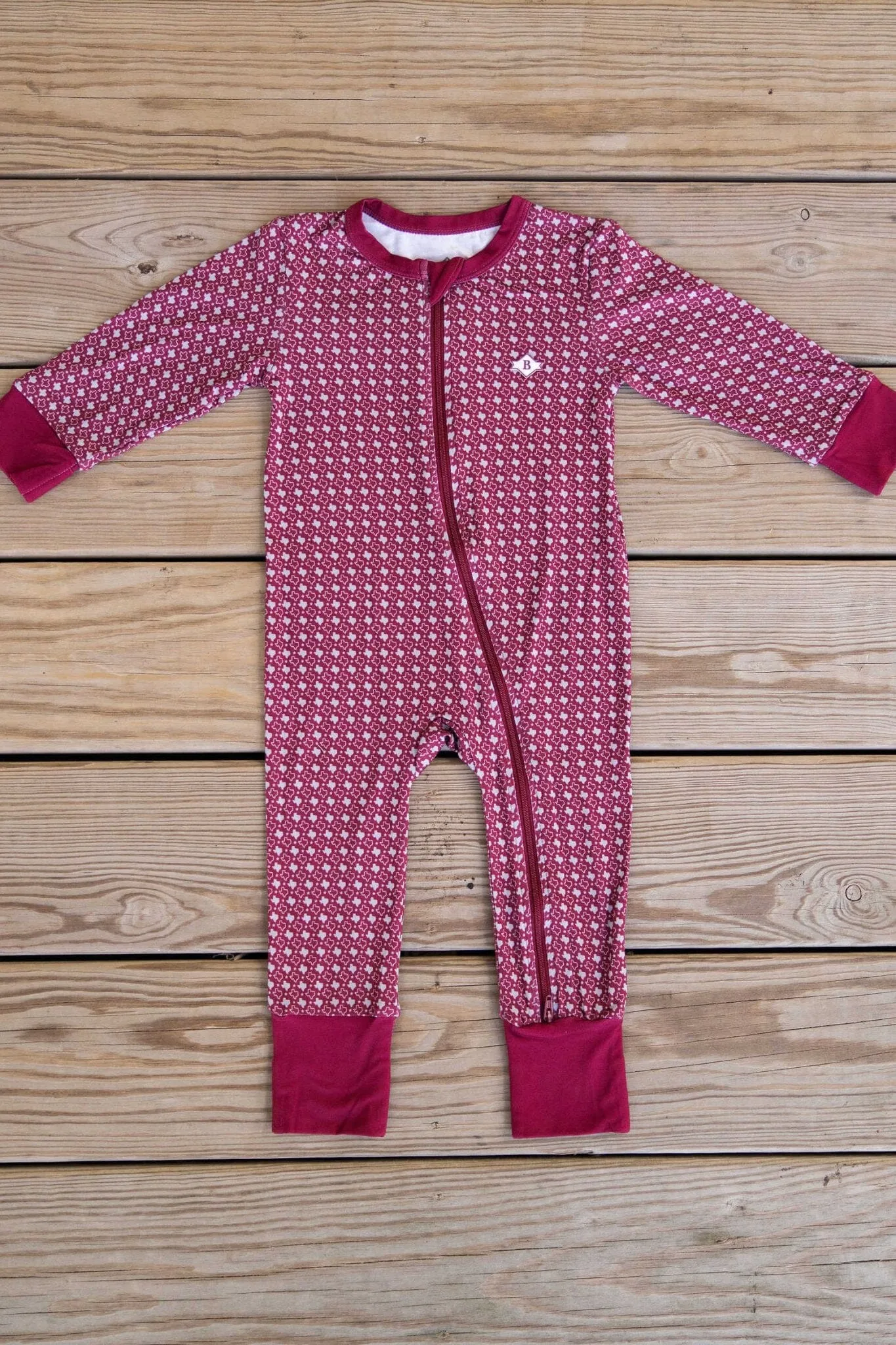 Baby Zip Up - Texas - Maroon & Grey