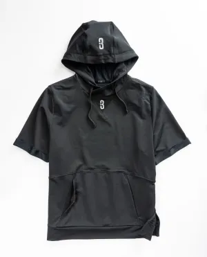 Black Versa S/S Hooded Warm-Up Top