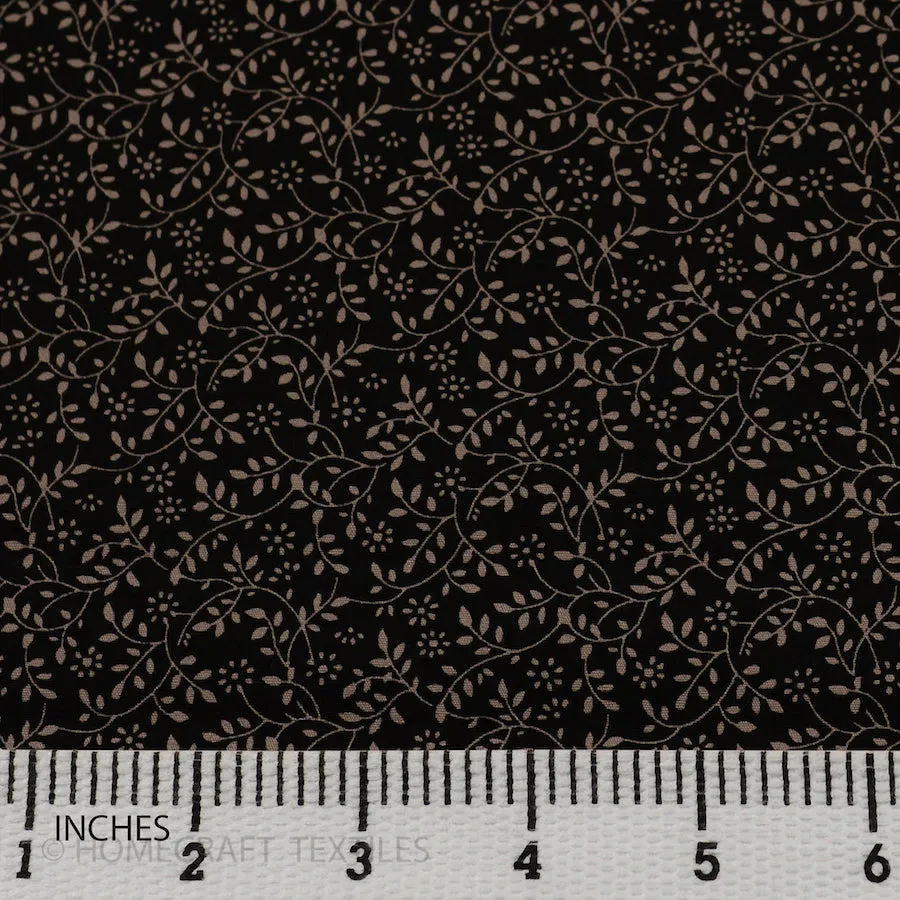 Black Vine Flutter Cotton Print