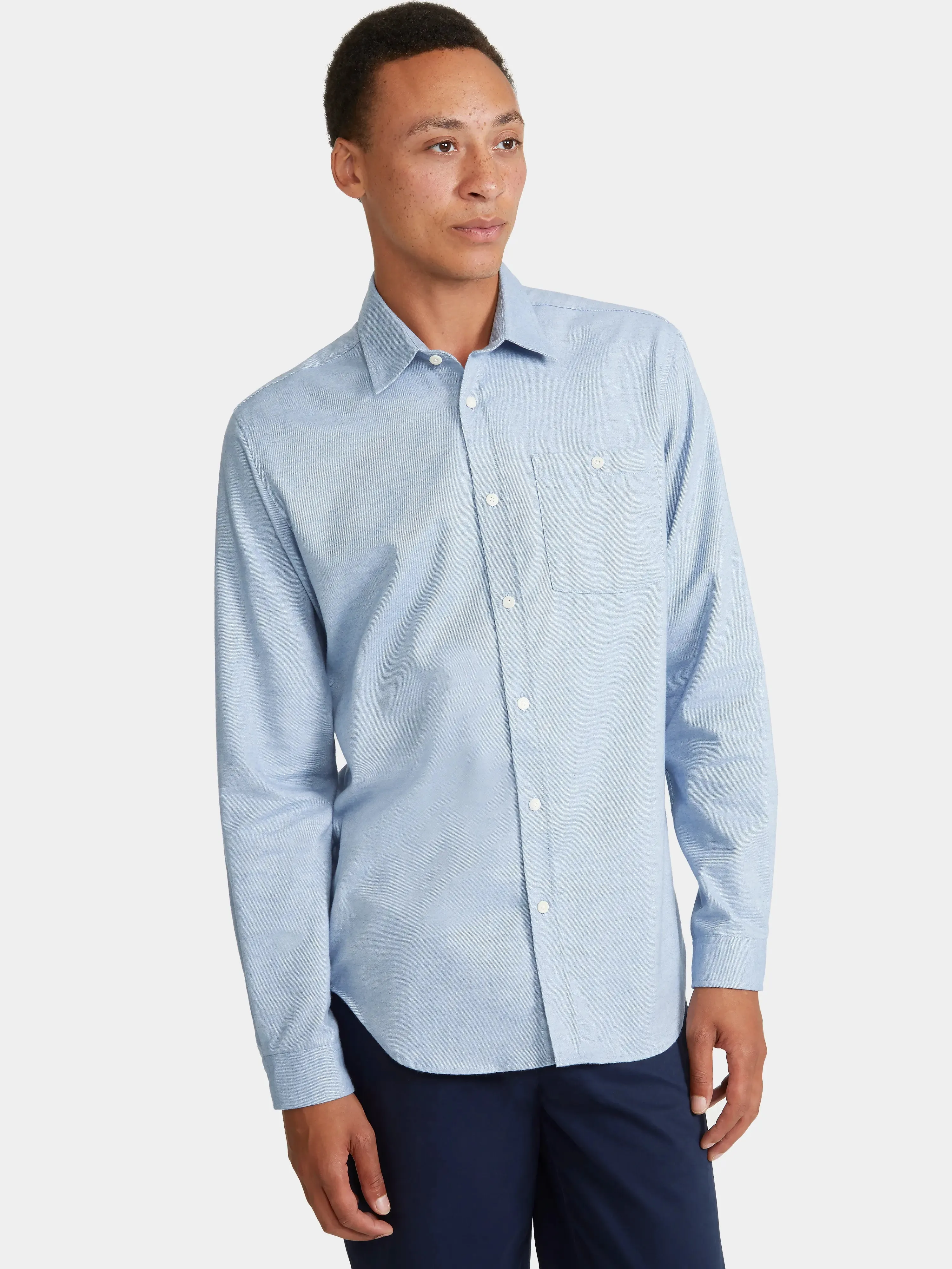 Blue Cotton Cashmere Shirt