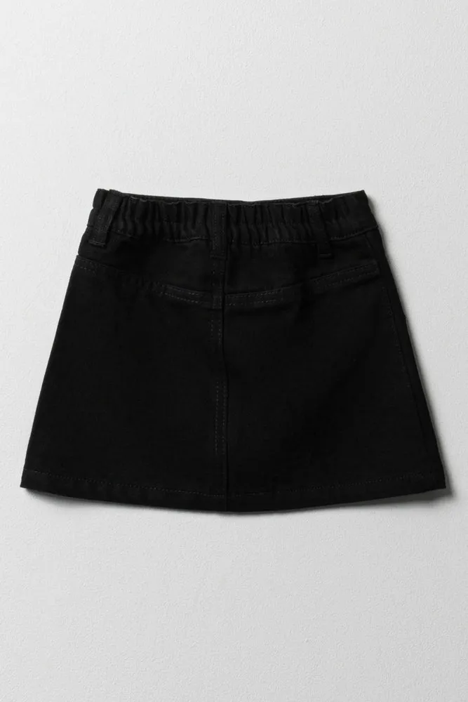 Button Skirt Black