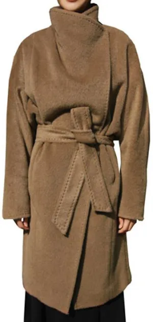 Camel Oversized Collar Wool & Cashmere Coat