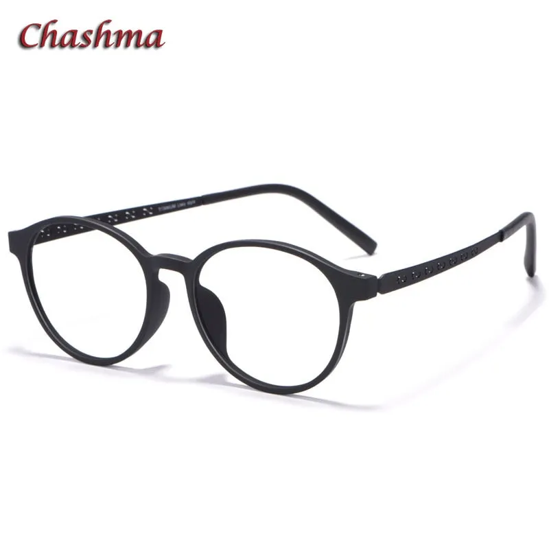 Chashma Ochki Unisex Full Rim Round Tr 90 Titanium Eyeglasses 8868