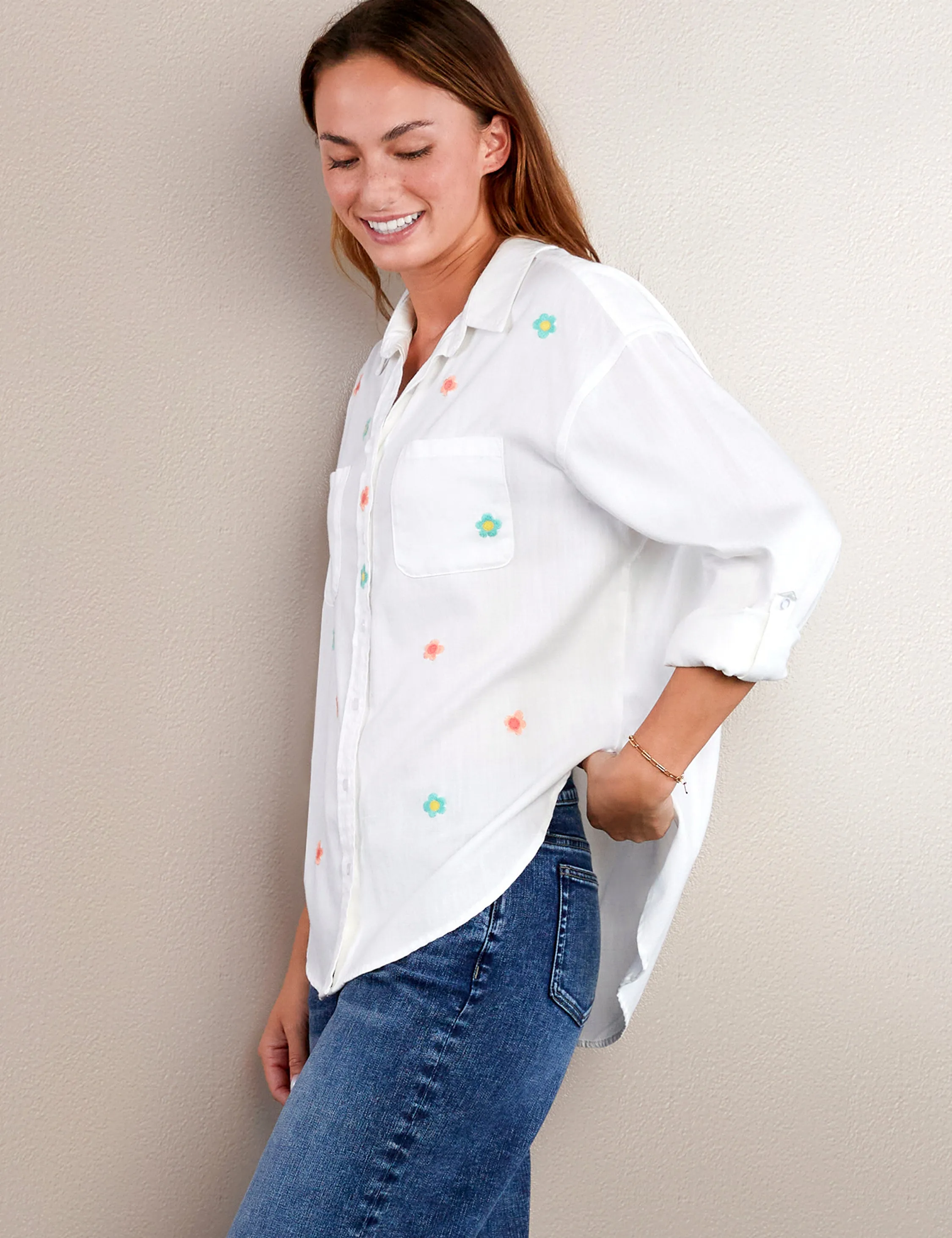 Color Daisy's Embroidered Shirt