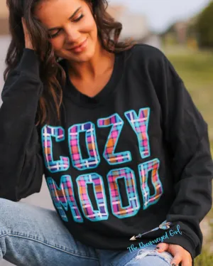 Cozy Mood Pullover Black Sweat Shirt Crew Neck