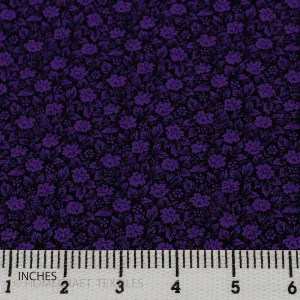 Dark Purple Mini Floral Cotton Print