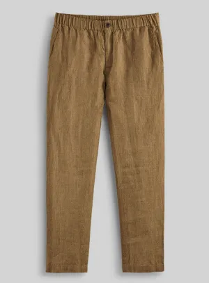 Easy Pants Sepia Brown Linen