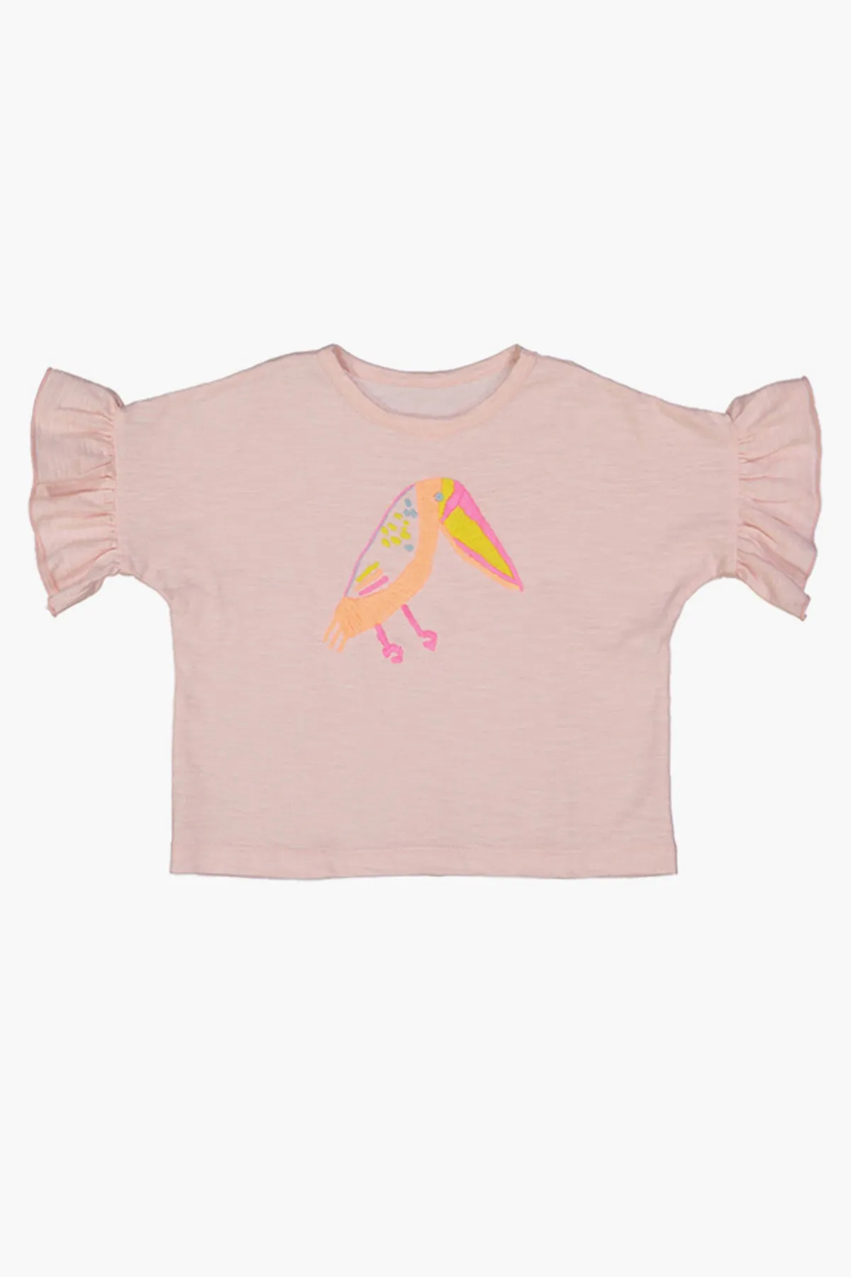 Everbloom Boxy Bird Girls Shirt - Lite Pink (Size 4 left)