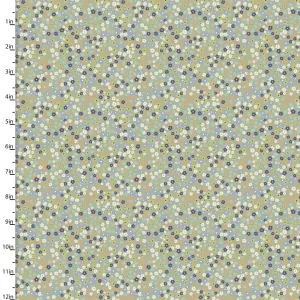 Fabric Editions Quentin Multi-Colour Floral Dots on Sage Cotton Prints