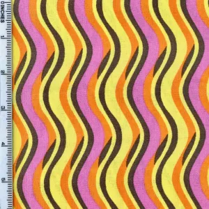 Fabric Editions Valencia Multi-Colour Wavy Lines Cotton Prints