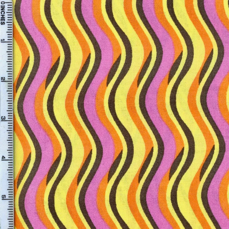 Fabric Editions Valencia Multi-Colour Wavy Lines Cotton Prints