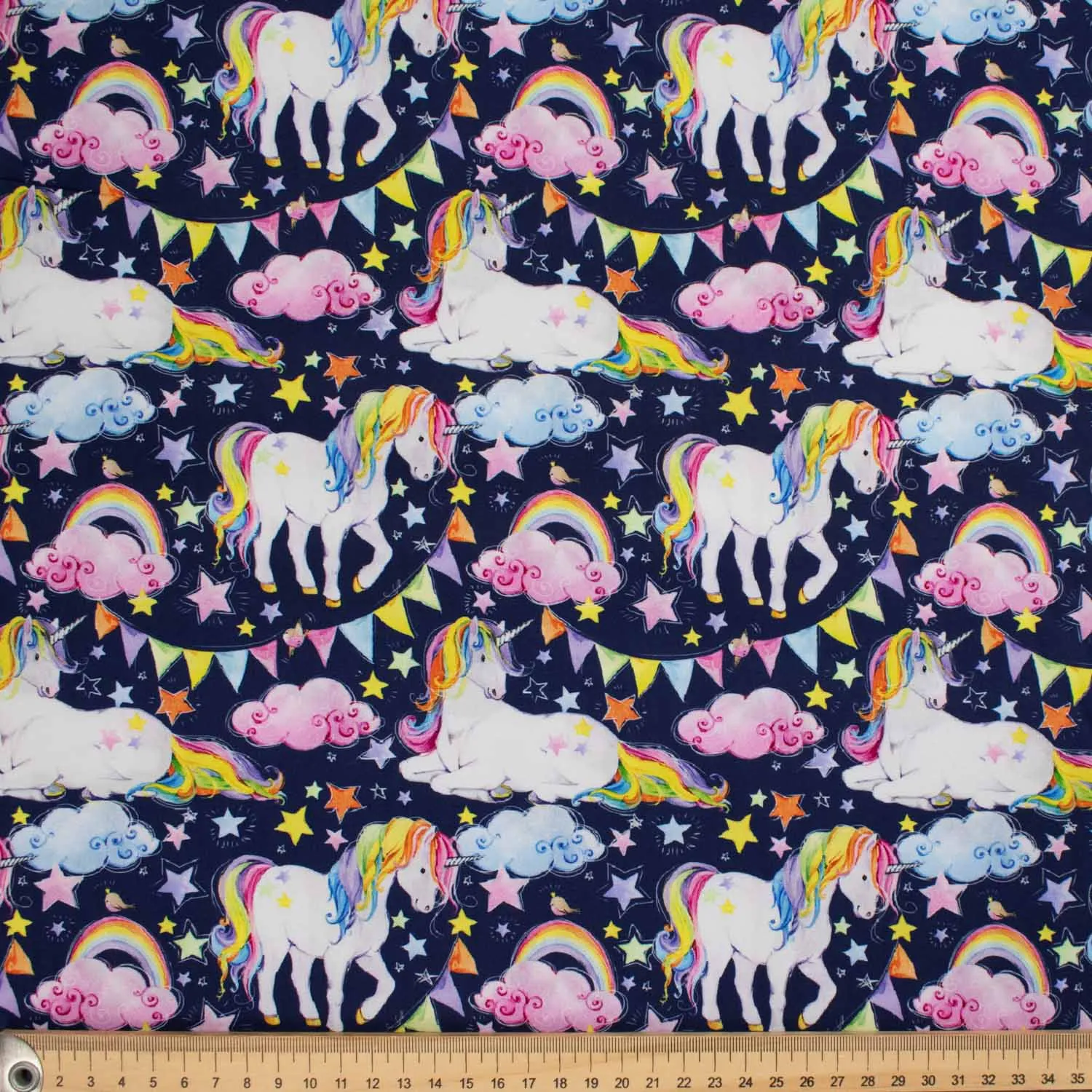 Fantasy Childhood Series Rainbow Unicorn Attack Cotton Prints