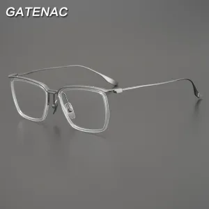 Gatenac Unisex Full Rim Square Titanium Eyeglasses Gxyj896