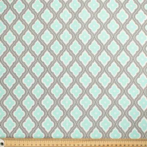 Geometric & Dots Collection Sky Blue Vintage Quadrilateral Honeycomb Cotton Prints