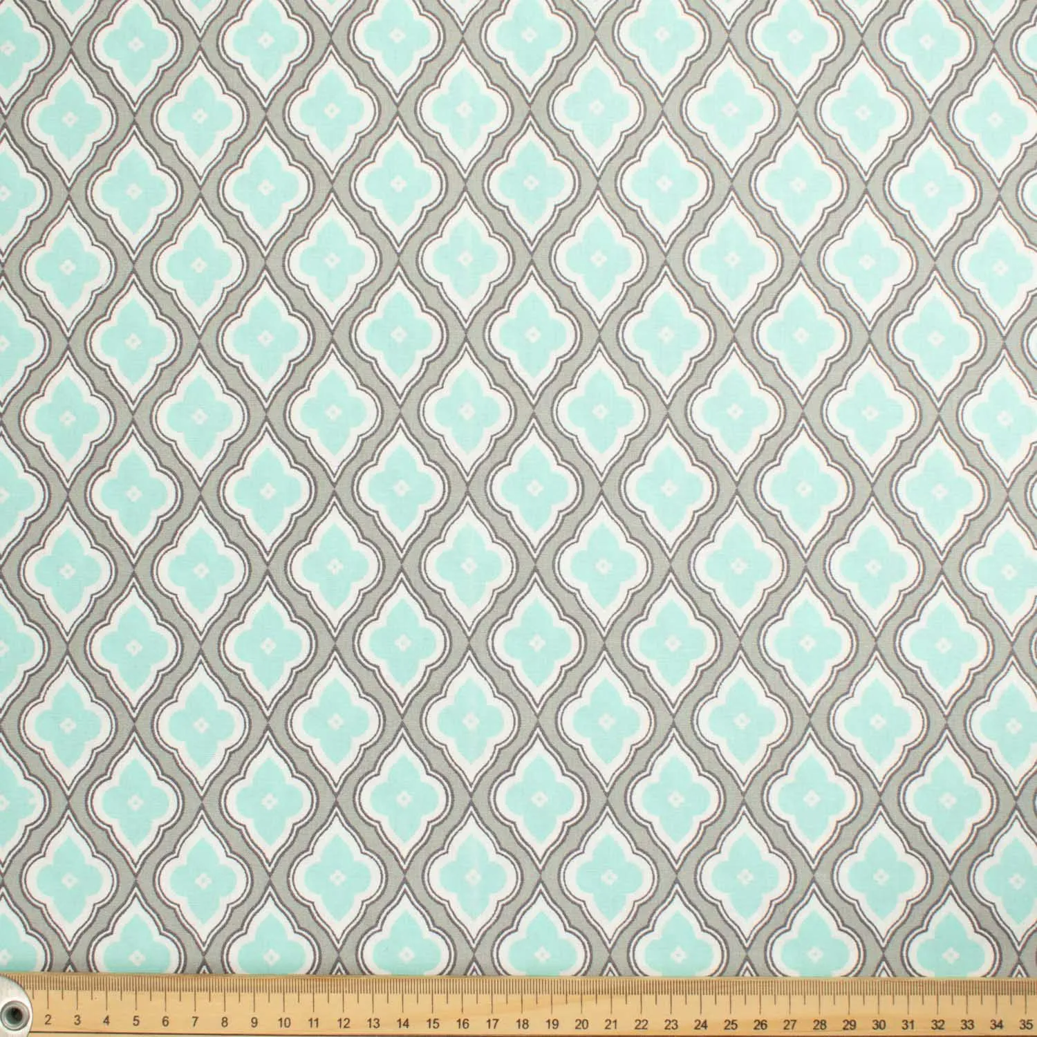 Geometric & Dots Collection Sky Blue Vintage Quadrilateral Honeycomb Cotton Prints