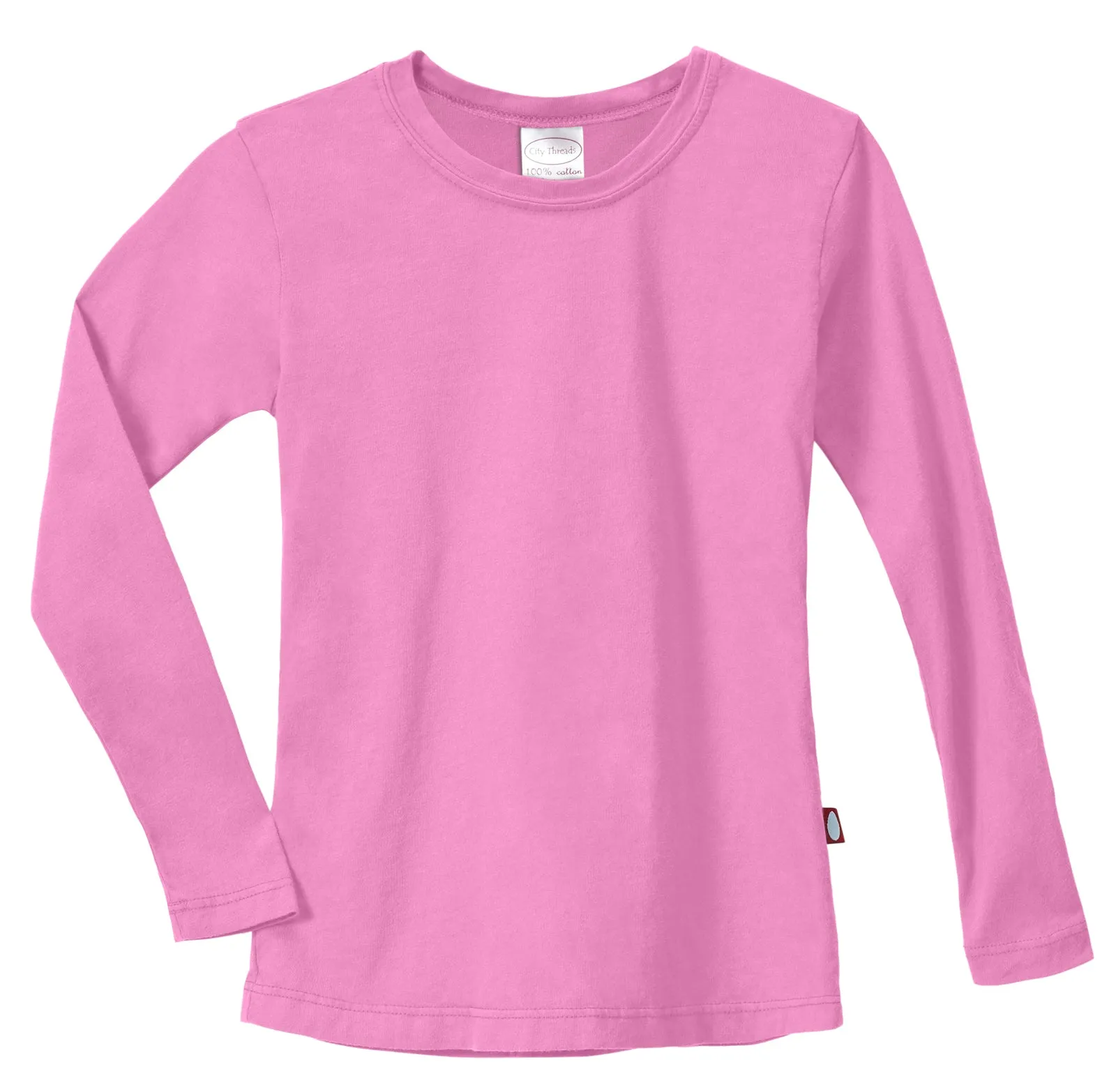 Girls Soft Cotton Jersey Long Sleeve Tee | Medium Pink