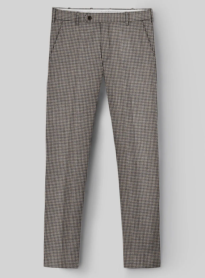 Hardy Minnis Beige Houndstooth Wool Suit