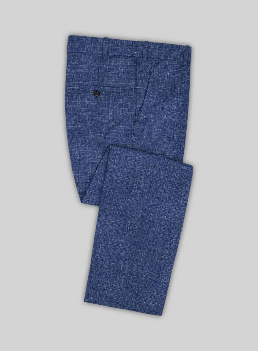 Italian Murano Cobalt Blue Wool Linen Suit