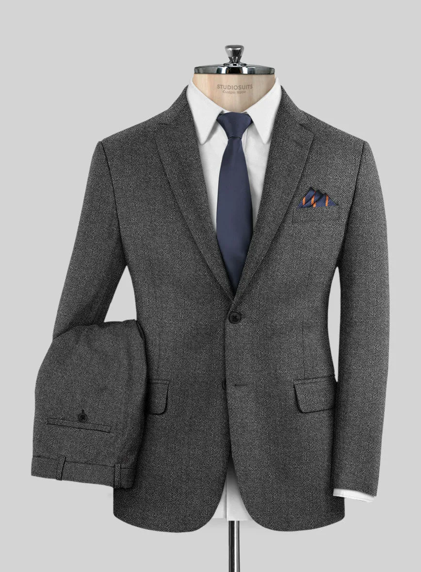 Italian Ombo Dark Gray Birdseye Flannel Suit