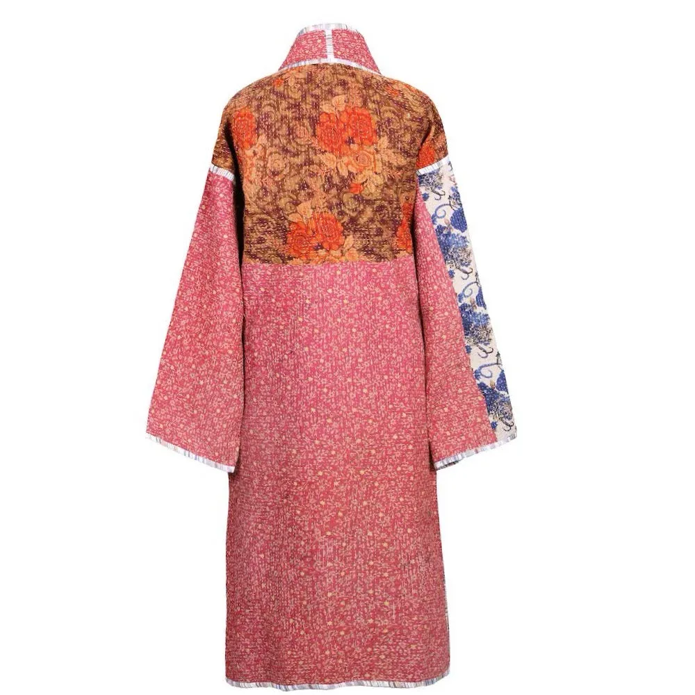 Kyra Cotton Vintage Quilted Kantha Coat ONE OF KIND