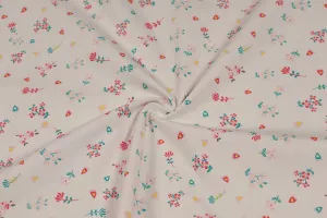 Light Pink Floral Printed Cotton Poplin Fabric