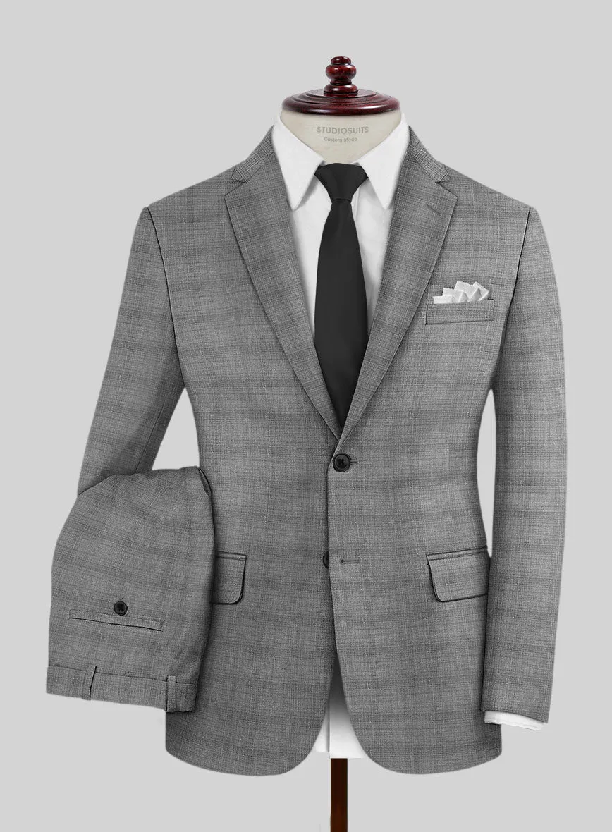 London Loom Gray Bruna Wool Silk Linen Suit