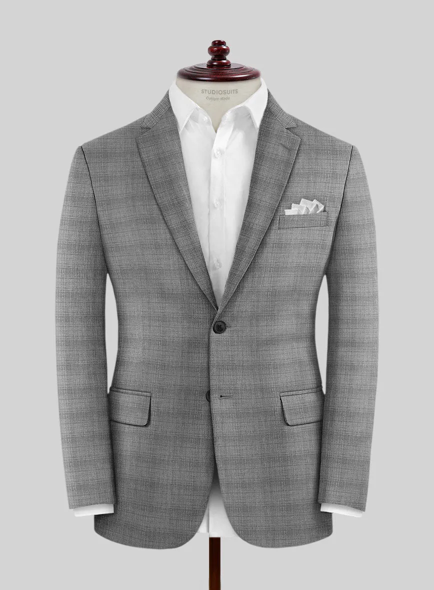 London Loom Gray Bruna Wool Silk Linen Suit