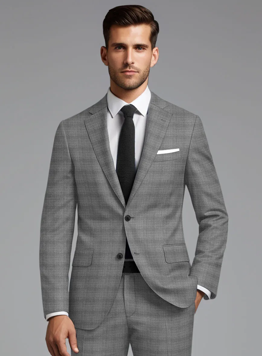 London Loom Gray Bruna Wool Silk Linen Suit