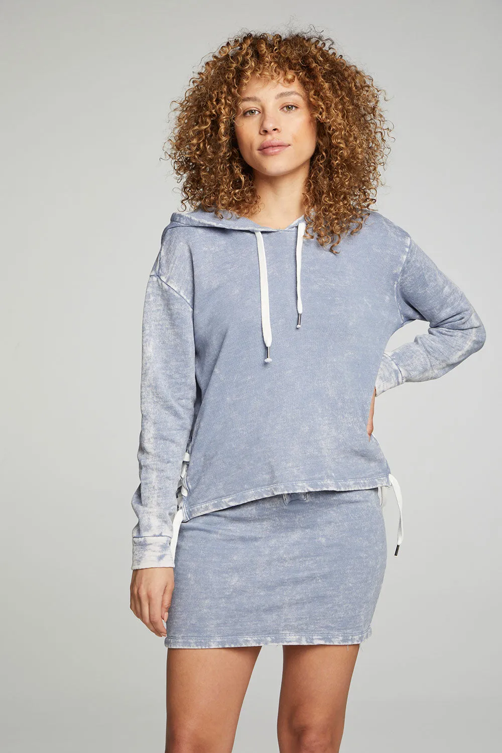 Long Sleeve Hoodie With Lace Up Sides