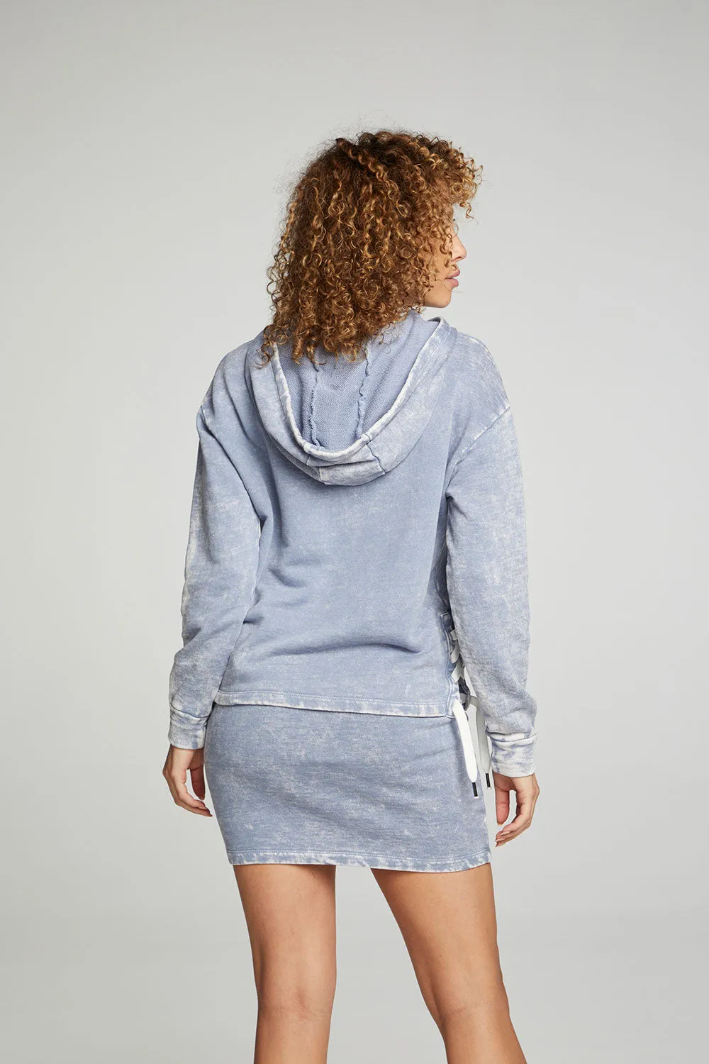 Long Sleeve Hoodie With Lace Up Sides