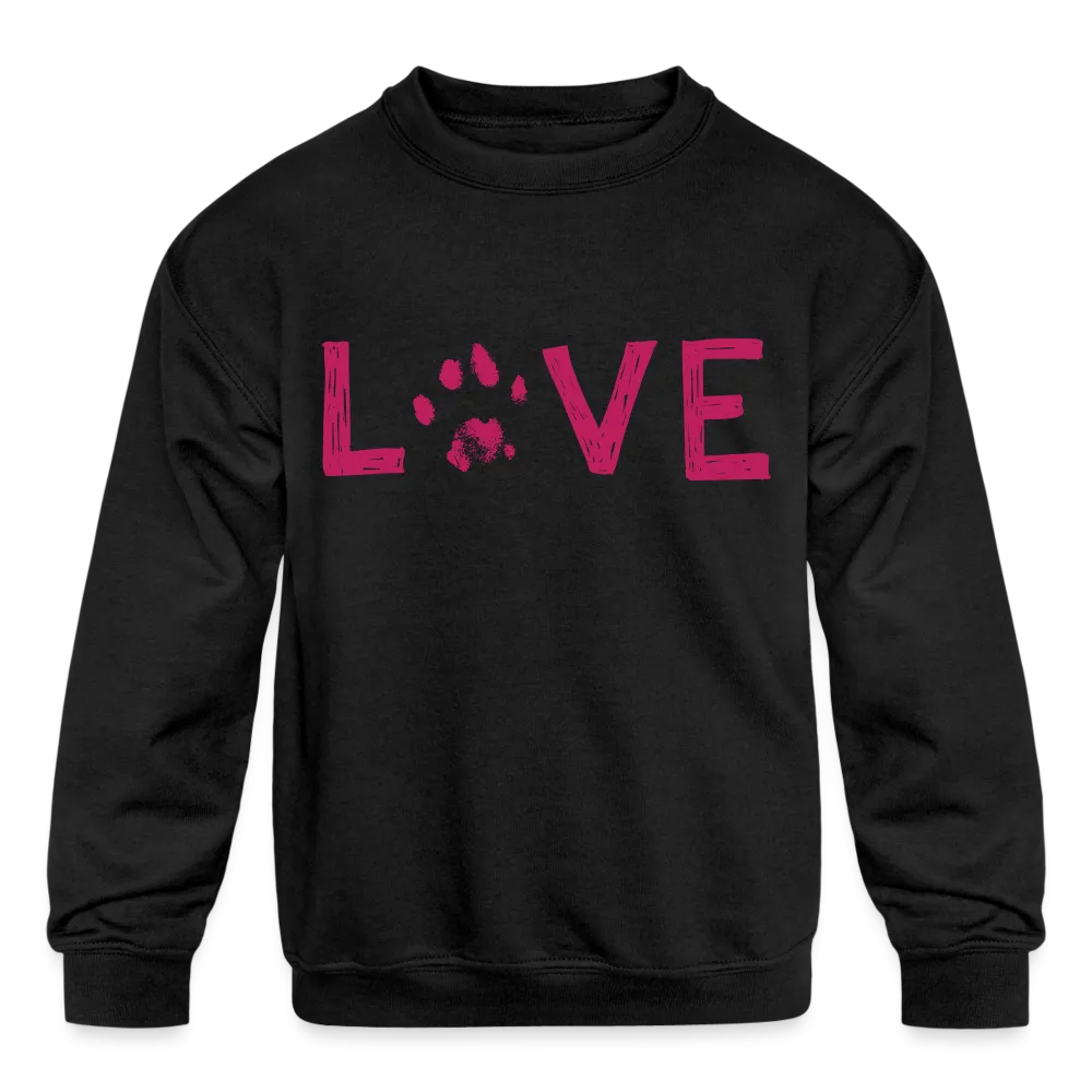 Love Pawprint Kids' Crewneck Sweatshirt