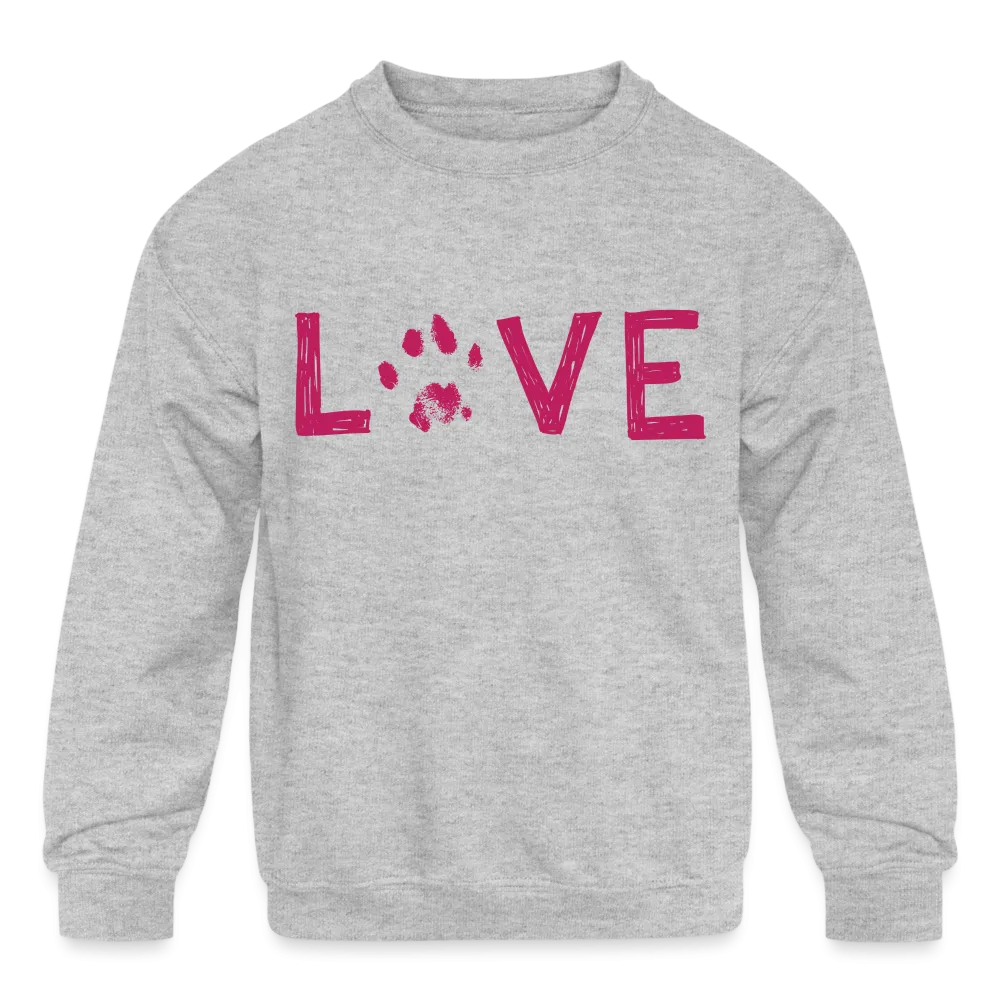 Love Pawprint Kids' Crewneck Sweatshirt