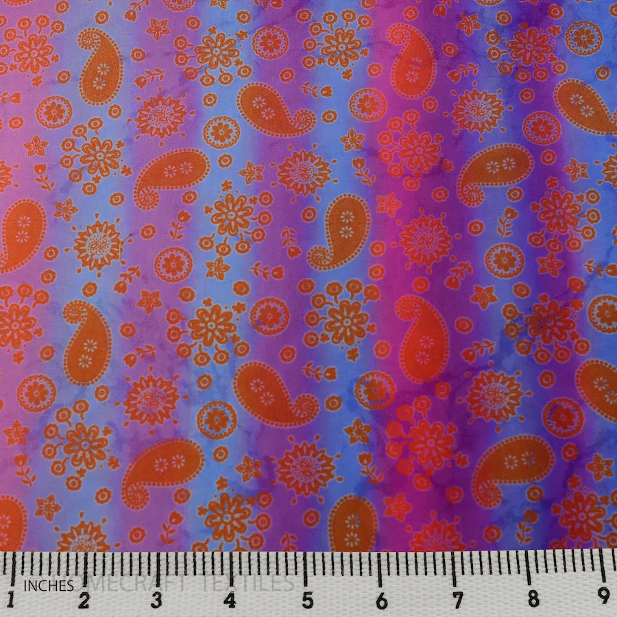 Meadow Tie Dye Paisley Cotton Print