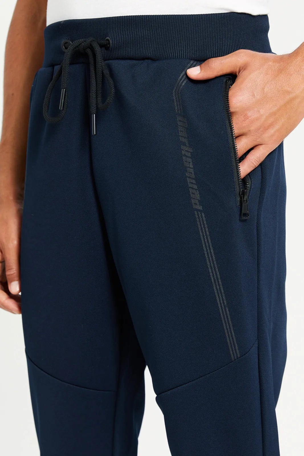 Men Navy Athletic Track Pants