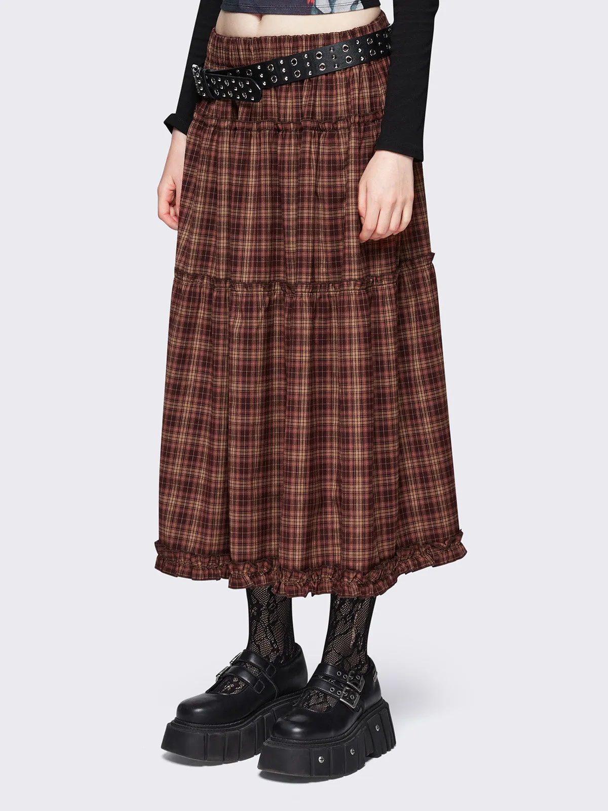 Millie Check Maxi Skirt