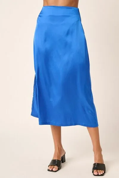 Mittoshop Side Slit Satin Midi Skirt