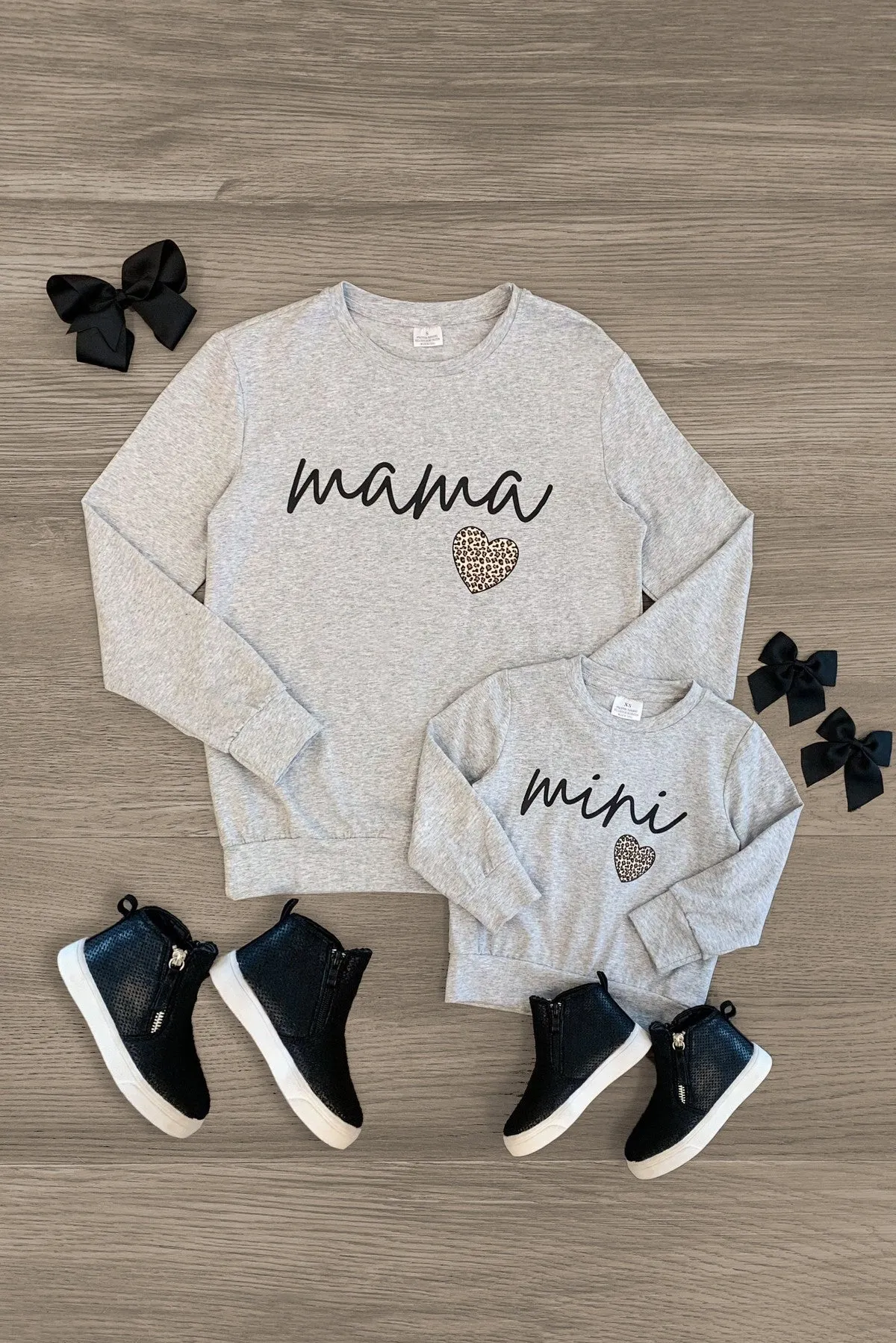 Mom & Me - "Mama & Mini" Gray Long Sleeve Top