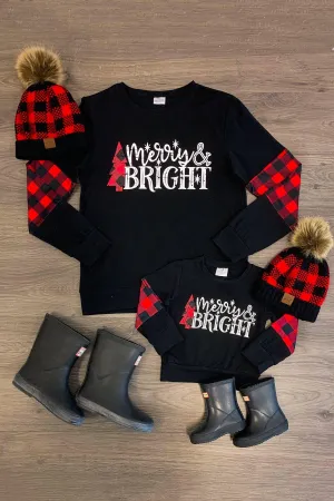 Mom & Me - "Merry & Bright" Buffalo Plaid Top