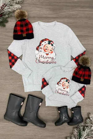 Mom & Me - "Merry Christmas" Gray Santa Top