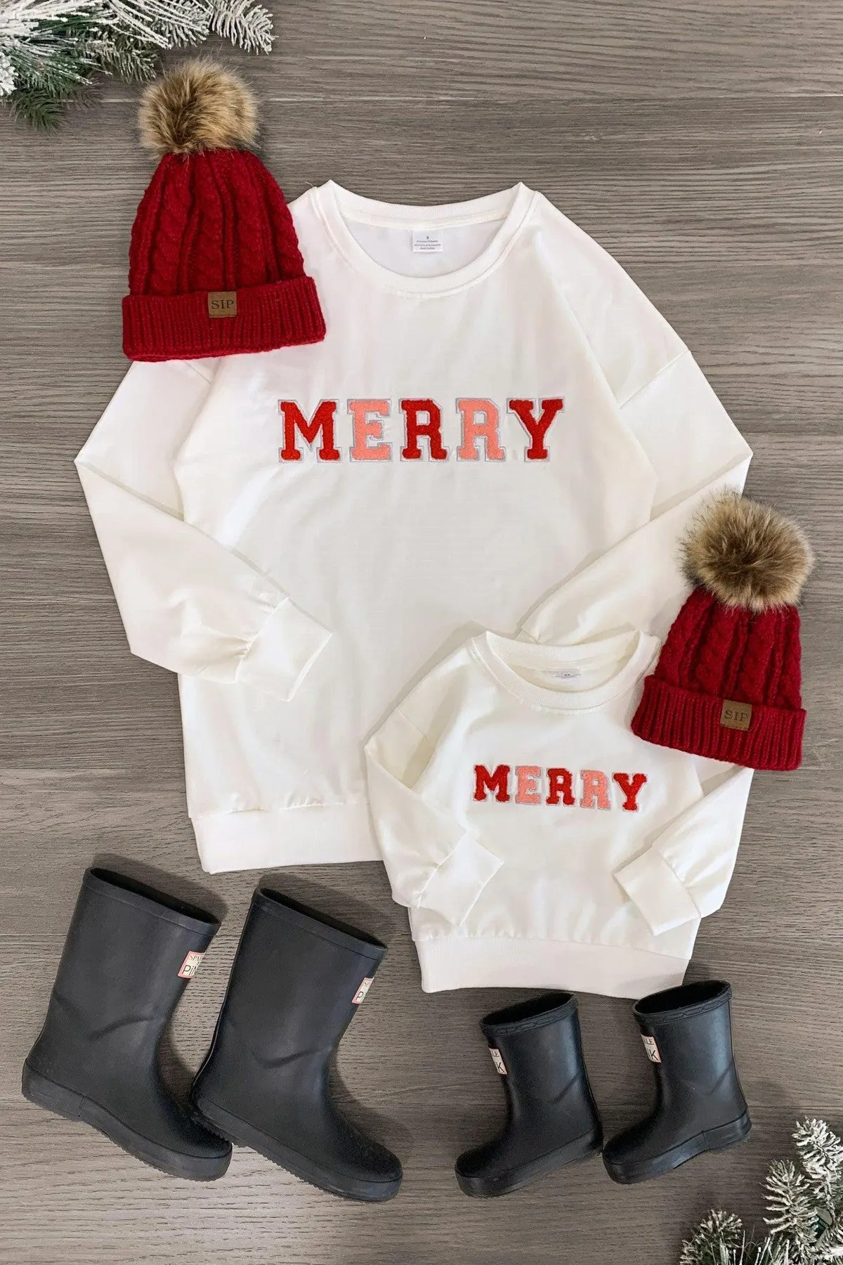 Mom & Me - "Merry" Chenille Patch Top