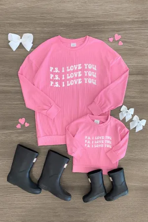 Mom & Me - "P.S. I Love You" Pink Top