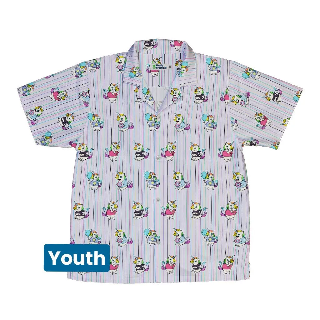 Moodicorn Rainbow Stripes Youth Hawaiian Shirt